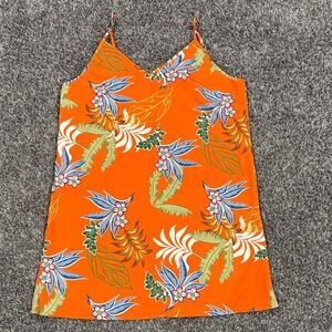 Vibrant Orange Floral Dress